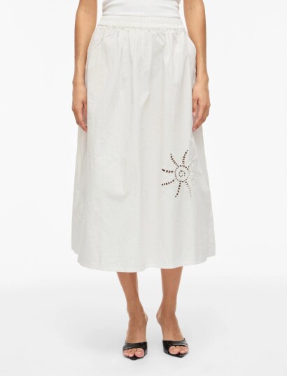Vila Vilayki Midi Skirt/Bfs White 44