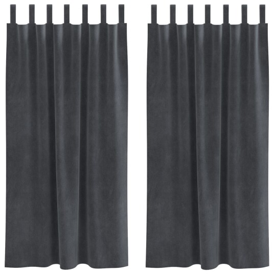 Gardiner med gardiner 2 pcs Lysegrå 140 x 175 cm Fløyel