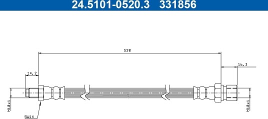 ATE 24.5101 0520.3 Bremseslange