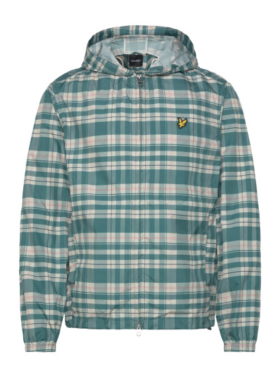 Lyle & Scott Tartan Hooded Zip Through Jacket Green S