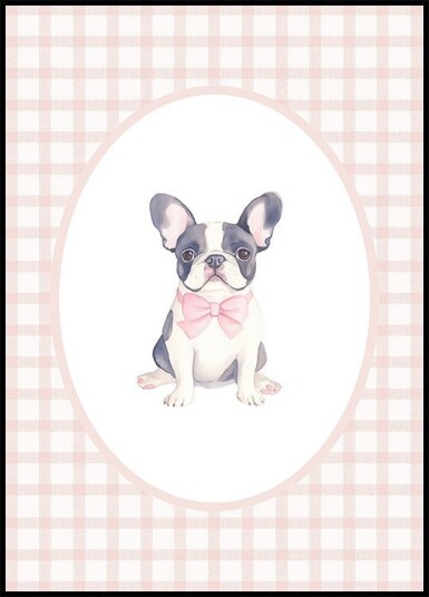 French Bulldog Watercolor Plakat Plakat / 30x40cm