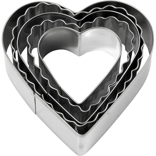Utstikkerformer Creativ Company Hjerte Str 8 cm 5 Stk/1 Pk 782883