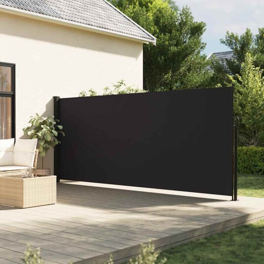 Uttrekkbar sidemarkise svart 160x300 cm 4004309