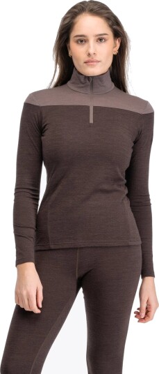 Bergans Inner:Dual Merino Half Zip Women Brun XL