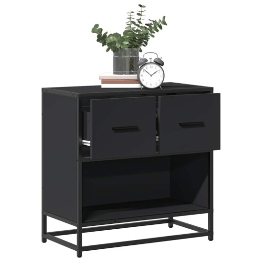  Nattbord svart 60x31x60 cm konstruert tre og metall 8721102837531