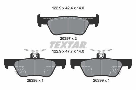 Bremseklosser TEXTAR 2639701 Bremseklosser TEXTAR 2639701