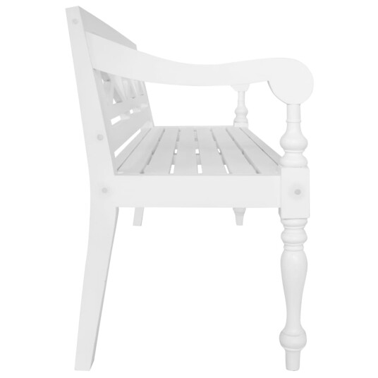 vidaXL Batavia-benk 123 cm heltre mahogni hvit