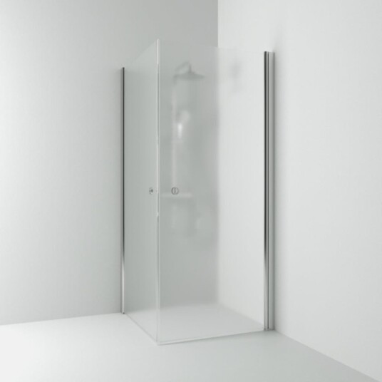 Svedbergs Skoga Dusjhjørne Rett 90x70 cm, Alu Blank/Frostglass