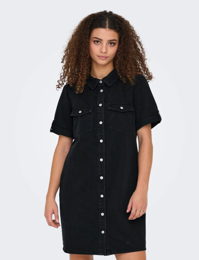 ONLY Onllisa S/S Dnm Dress Gua Noos - Black - XS ONLY Onllisa S/S Dnm Dress Gua Noos - Black - XS