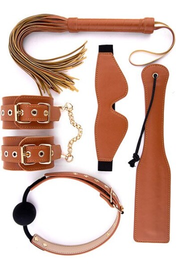 Dream Toys BDSM Set Cognac Vegan Leather