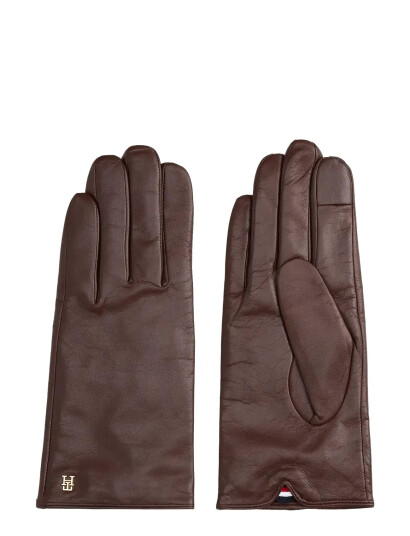 Tommy Hilfiger Th Elevated Chic Leather Gloves - Brown - S/M Tommy Hilfiger Th Elevated Chic Leather Gloves - Brown - S/M