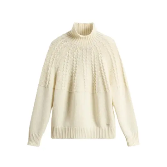 Woolrich Dame Strikkevarer Beige S Woolrich Dame Strikkevarer Beige S