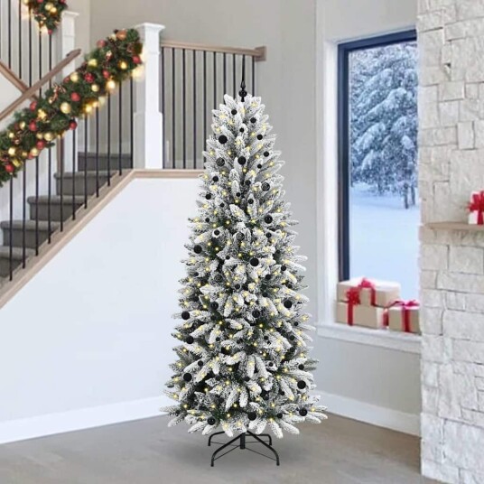 Kunstig juletre Hvit 93 x 93 x 240 cm PVC plast stål og PE