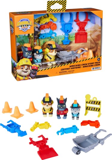 Paw Patrol Rubble & Crew Rivningspatrulje Figursett med 10 Tilbehør