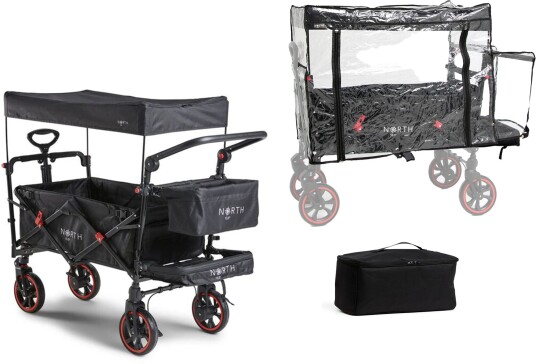 North 13.5 Transporter Vogn inkl. Regntrekk & Kjølebag, Black/Grey
