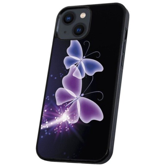 iPhone 13 - Deksel/Mobildeksel Lilla Sommerfugler Multicolor