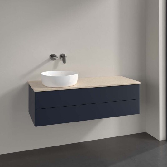 Villeroy & Boch Antao Servantskap med 2 skuffer 120x50x36 cm m/lys Blå Matt/Crème