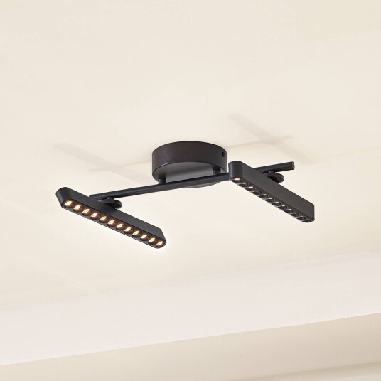 Lindby LED-spotlight Eldrin svart 2 lyskilder lyspunkter