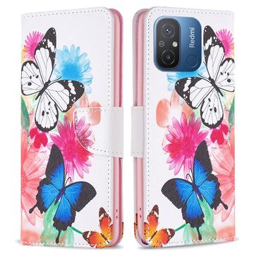 Xiaomi Redmi 12C, Poco C55 Wonder Series Lommebok-deksel Sommerfugler