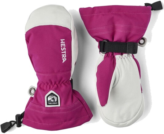 Hestra Juniors' Army Leather Heli Ski Mitt 6, Fuchsia Hestra Juniors' Army Leather Heli Ski Mitt 6, Fuchsia