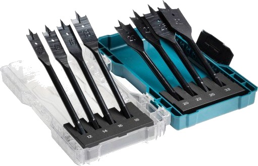 Makita flatborsett 8 deler 12-32 mm for tre - E-08698