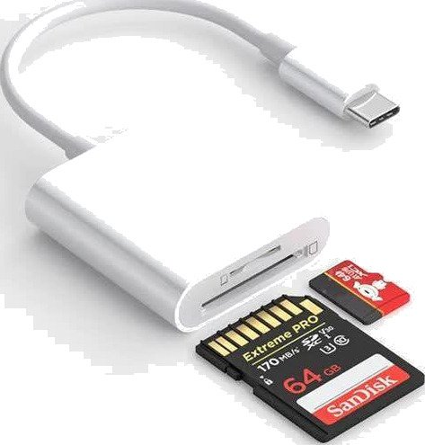 Nördic USB-C minnekortleser 2 spor SD MicroSD UHS-I Nördic USB-C minnekortleser 2 spor SD MicroSD UHS-I