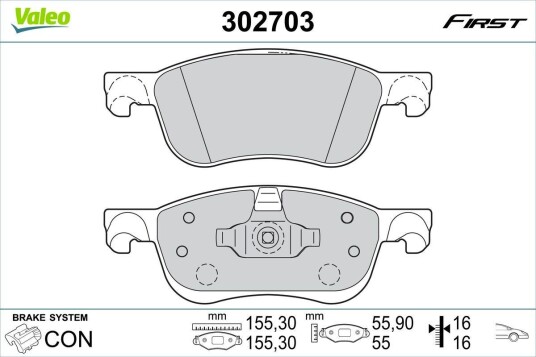 Bremseklosser VALEO 302703
