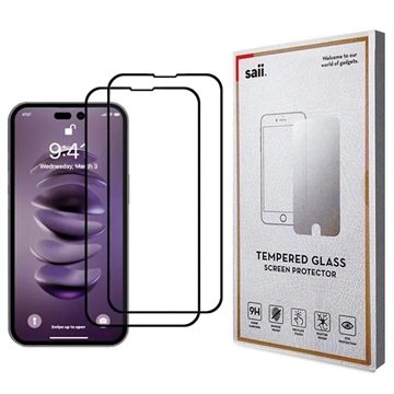 Saii 3D Premium iPhone 14 Beskyttelsesglass 2 Stk.