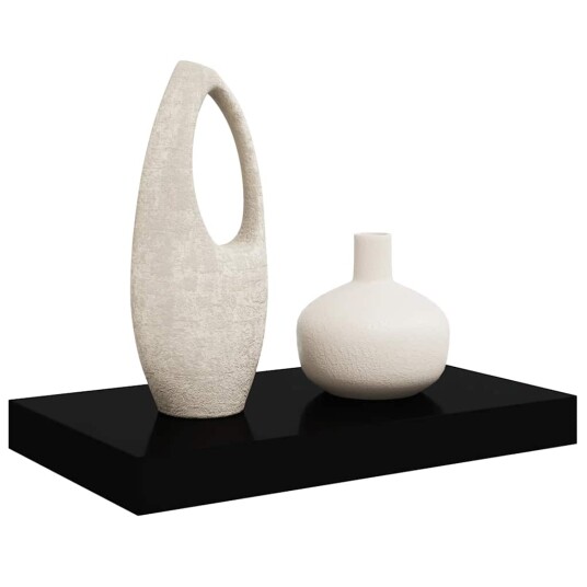 vidaXL Flytende vegghylle h?yglans svart 40x23x3,8 cm MDF