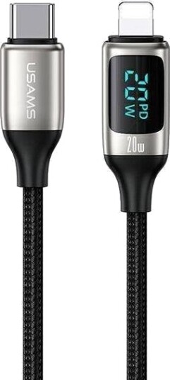 Usams Kabel Pleciony U78 Usb-C Na Lightning Led 1,2M 20W Pd Fast Charge Hvit/Hvit Sj545usb02 Us-Sj545
