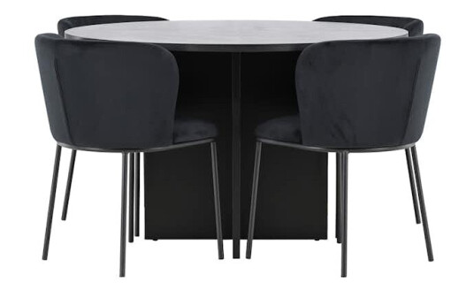 Spisegruppe Venture Home Strada Ø120 cm med 4st Edina Spisestoler