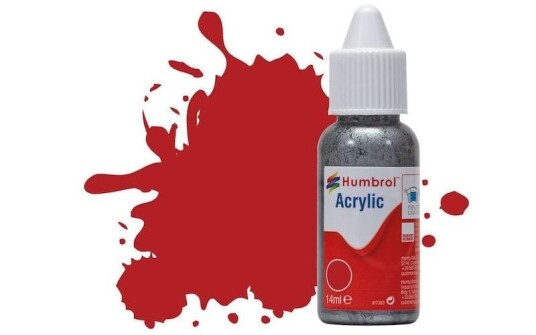 Humbrol Akryl No 153 Insignia Red - Matt 14ml Dropper Bottle