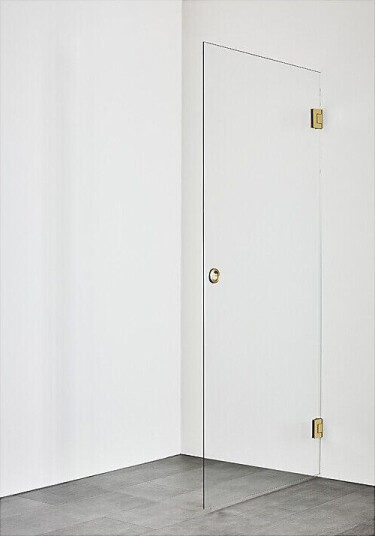 Hafa Infinity Dusjdør 80 cm, Messing/Klarglass