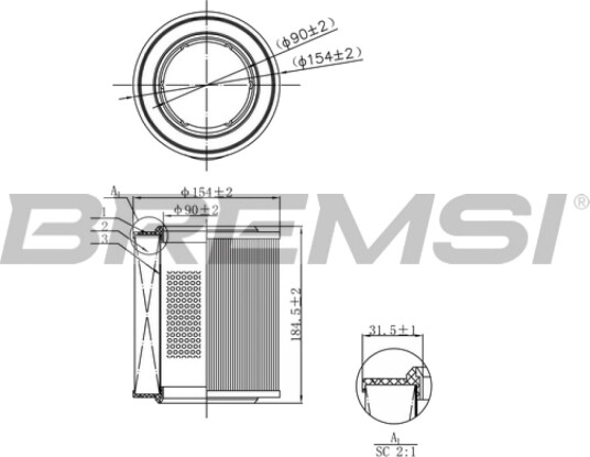 Luftfilter BREMSI FA1103 Luftfilter BREMSI FA1103