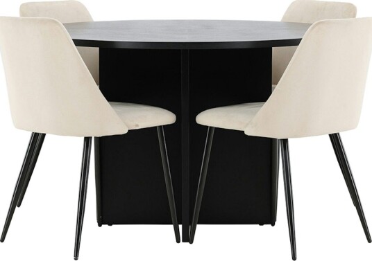 Spisegruppe Venture Home Strada Ø120 cm med 4st Night Spisestoler