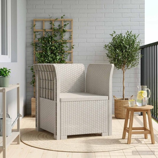 vidaXL 1 seters Stol Rattan Utseende PP Hvit