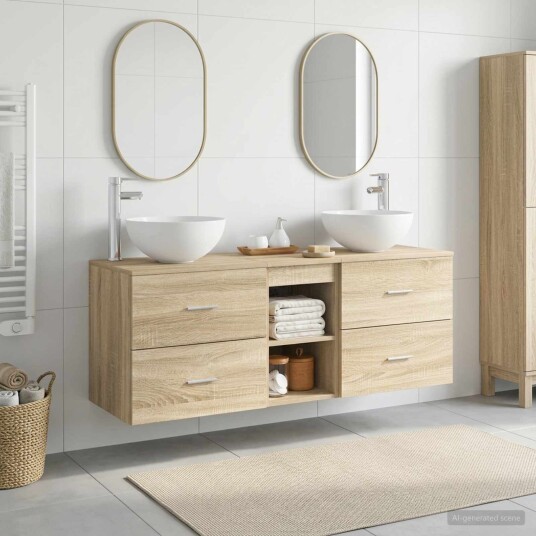 vidaXL Baderomsskapsett 3 stk. Sonoma eik 49,5 x 41 x 64,5 cm vidaXL Baderomsskapsett 3 stk. Sonoma eik 49,5 x 41 x 64,5 cm