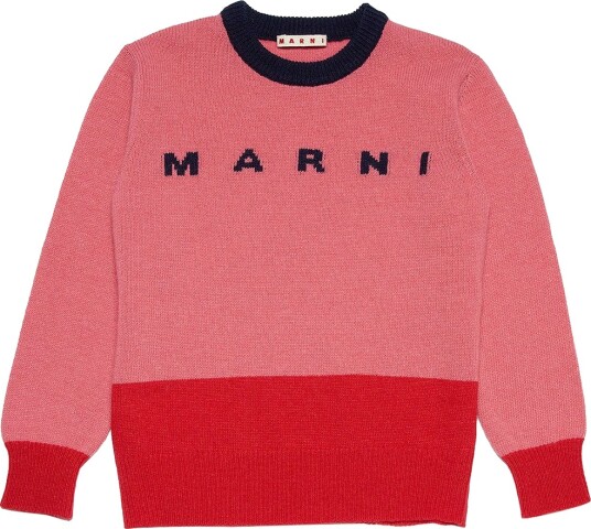 Marni Genser Ull Korall/Rød m. Navy Marni 4 år 104 Genser Oransje Rosa