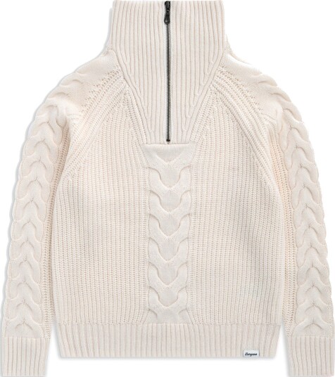 Bergans Milde Knitted Half Zip Ullgenser Dame Creme XL