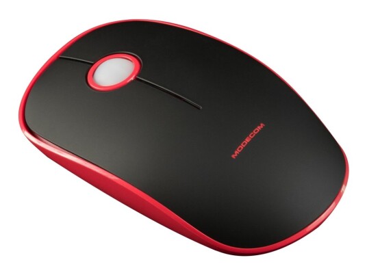 Modecom Mc-Wrm113 Trådløs Optisk Mus med 3 Knapper og USB Mottaker - Svart/Rød Modecom Mc-Wrm113 Trådløs Optisk Mus med 3 Knapper og USB Mottaker - Svart/Rød