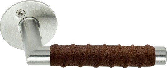 Beslag Design Kastrup 04 Dørhåndtak Rustfritt Stål/Skinn Brun