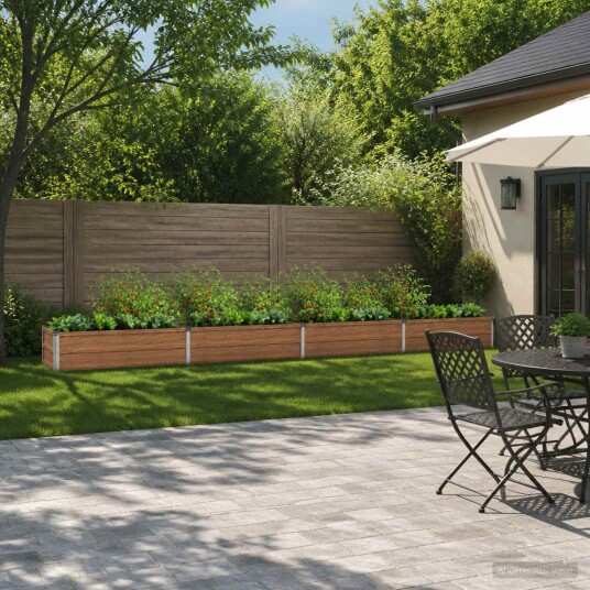 vidaXL Hevet Hagebed Treet Brown 320 x 40 x 24 cm kaldvalset stål