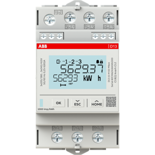 ABB Energimåler 3 fase 65A M buss MID ABB Energimåler 3 fase 65A M buss MID