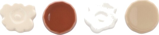Marimekko Unikko & Kivet spisepinnestøtter 4-pakning, beige/kastanje/hvit/lysebrun