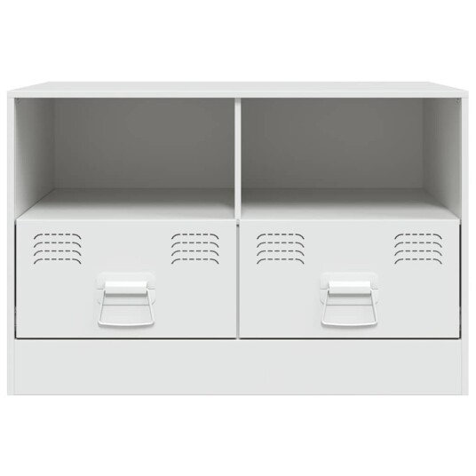 TV-benker 2 stk hvit 67x39x44 cm stål TV-benker 2 stk hvit 67x39x44 cm stål