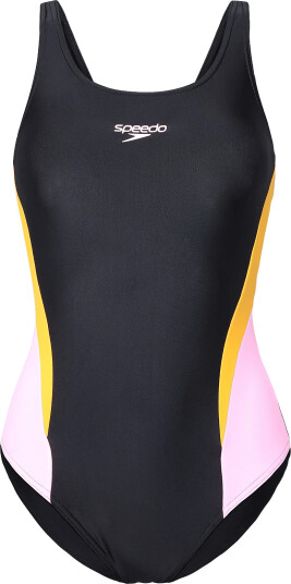 Speedo Colourblock Splice Muscleback Swimsuit Black 34