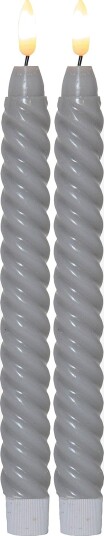 Star Trading Antikklys Flamme Swirl LED 2 pk Grå