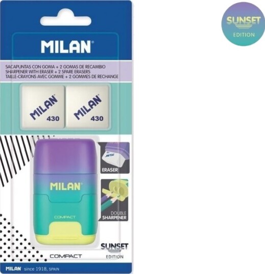 Milan Milan Tempero/Viskelær Med Strikk Milan Fiolett Grønn Gul 2 Strikker 430 Compact Sunset På Blister Milan Milan Tempero/Viskelær Med Strikk Milan Fiolett Grønn Gul 2 Strikker 430 Compact Sunset På Blister