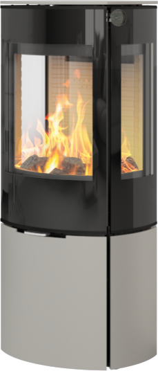 Rais Caro 110 nikkel vedovn med sideglass og glassdør Rais Caro 110 nikkel vedovn med sideglass og glassdør