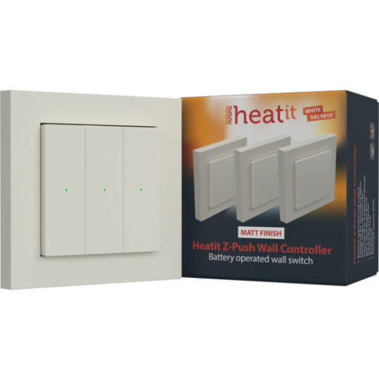 Heatit - Z-Push Veggkontroller - Hvit 9010 - 4512692
